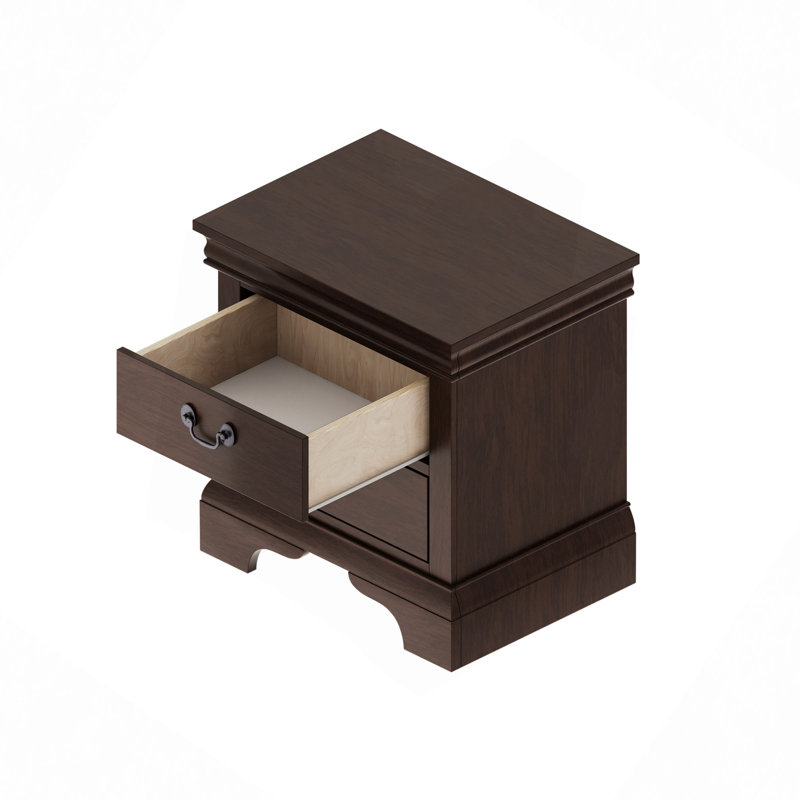 Table de chevet classique en bois 22 po x 16 po x 22,7 po, Cerisier