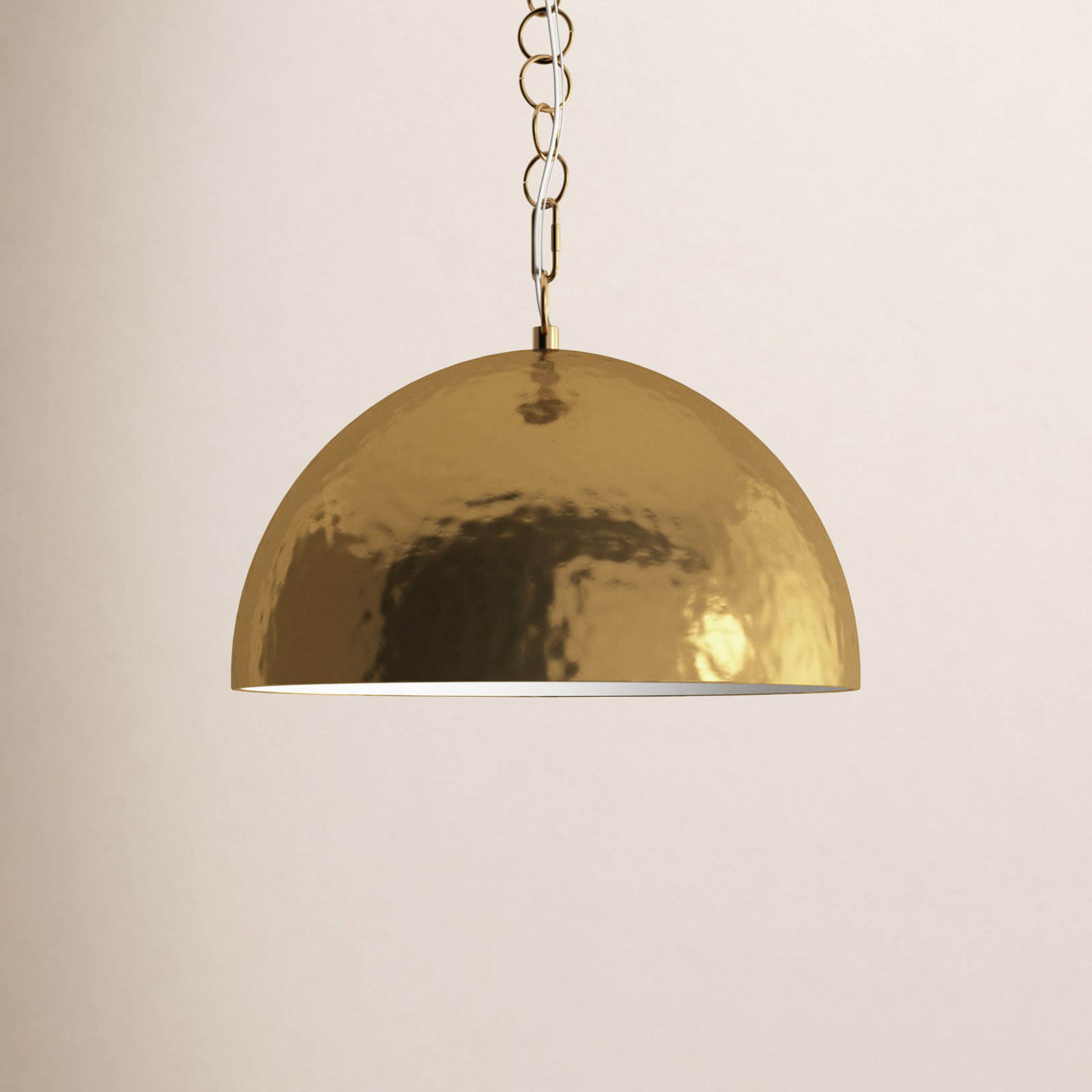Neri Single Light Dome Pendant, Burnished Brass