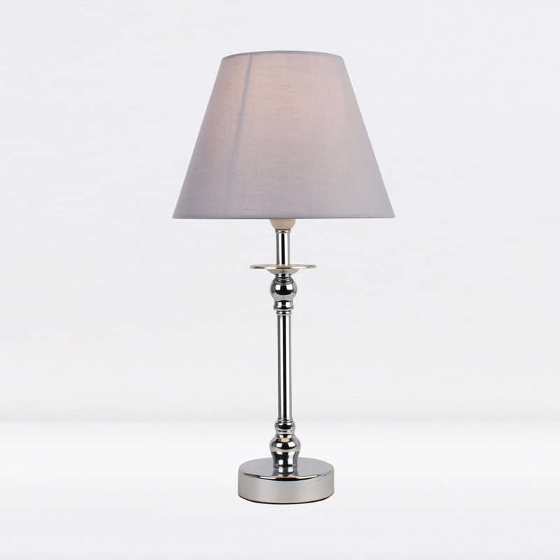 Lamons Metal Table Lamp, Grey, Polished Chrome