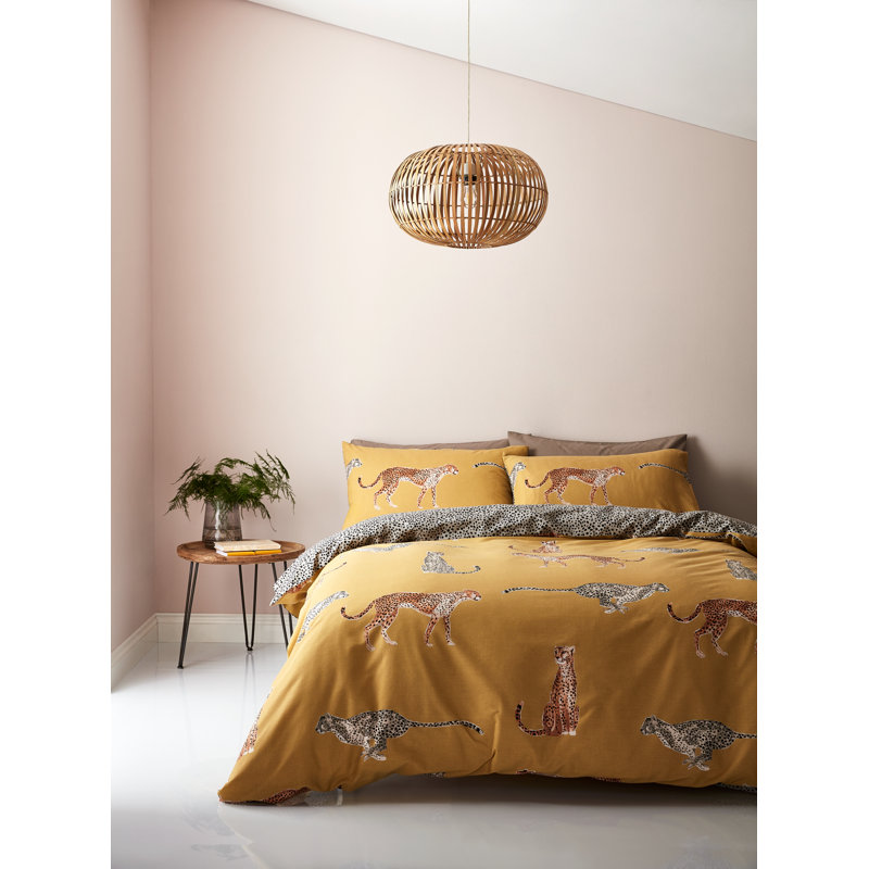 Cheetah Duvet Cover Set, Double Duvet Cover + 2 Pillowcases