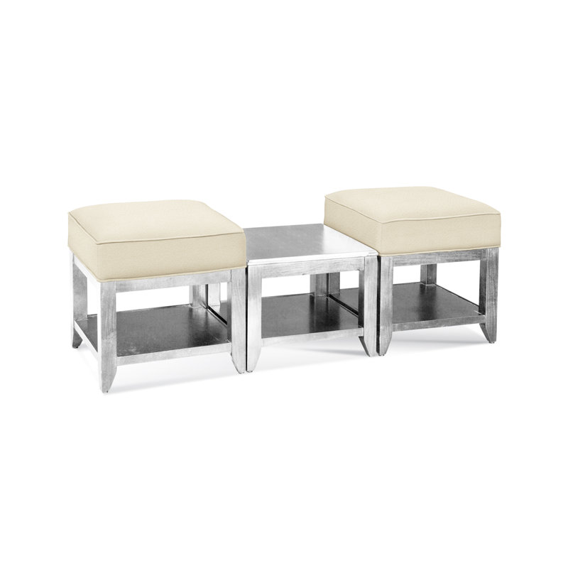 Elements Upholstered Cube Ottoman, Ivory Crypton Performance; 0886-91, Coffee