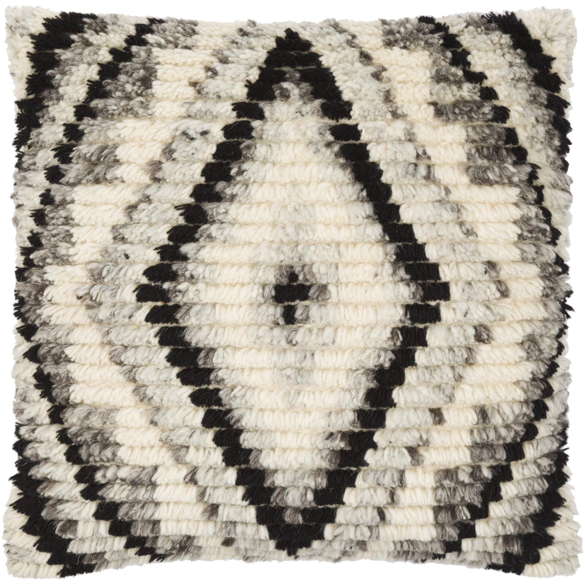 Cyan Geometric Wool Throw Pillow, Pillow Cover Only - No Insert, 20" x 20"