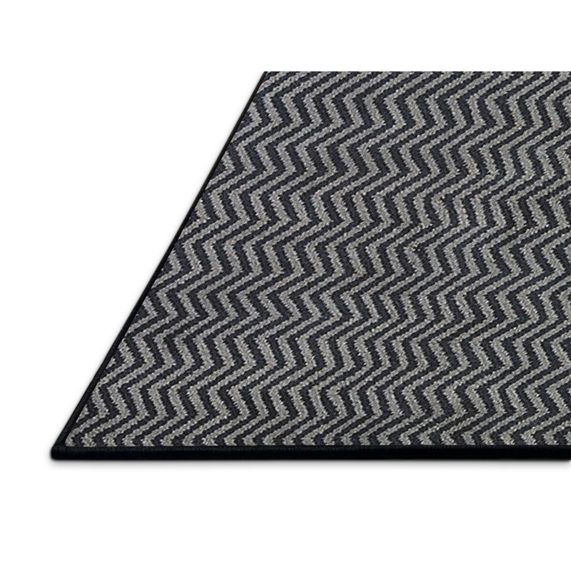Tapis noir à chevrons Alanys, Rectangle 7 pi x 9 pi