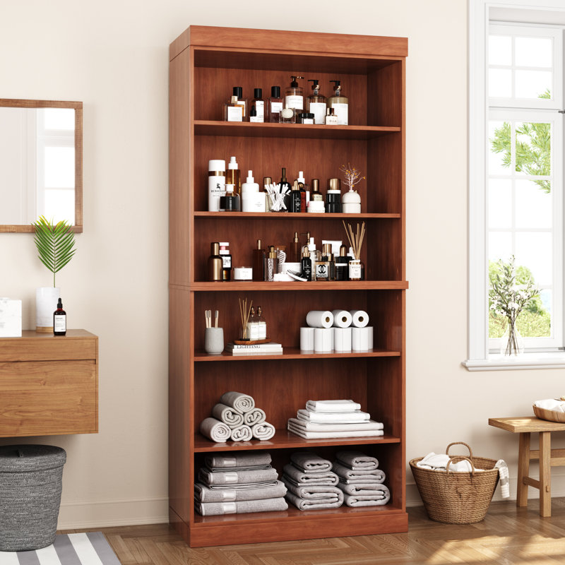 Palace Imports 100% Solid Wood Bathroom Storage Cabinet, Adjustable Shelves, 71.5" Tall, Mocha, 71.5" H x 32" W x 15.5" D
