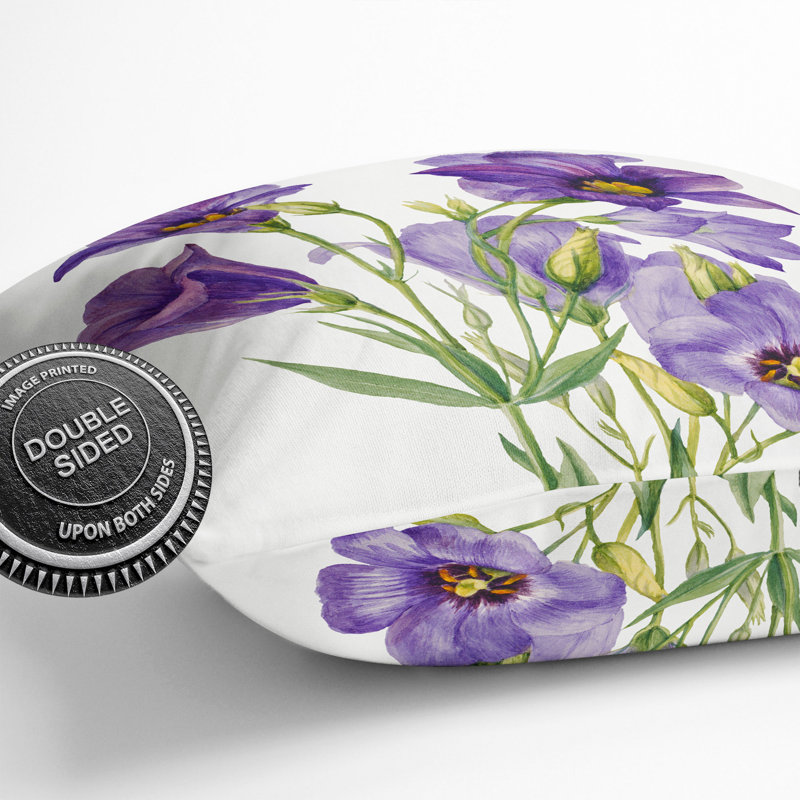 Eustoma Russelianum Square Throw Cushion, 55cm H x 55cm W x 20cm D