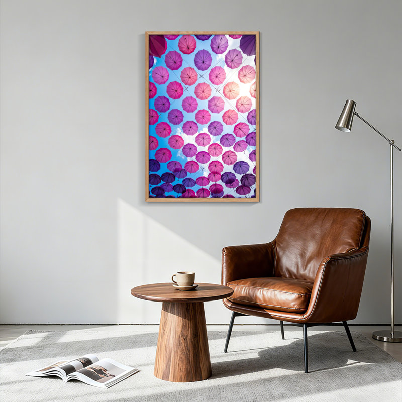 «Colorful Umbrellas», reproduction d'art sur toile, ensemble de 1, Natural, H 48 po x l 32 po