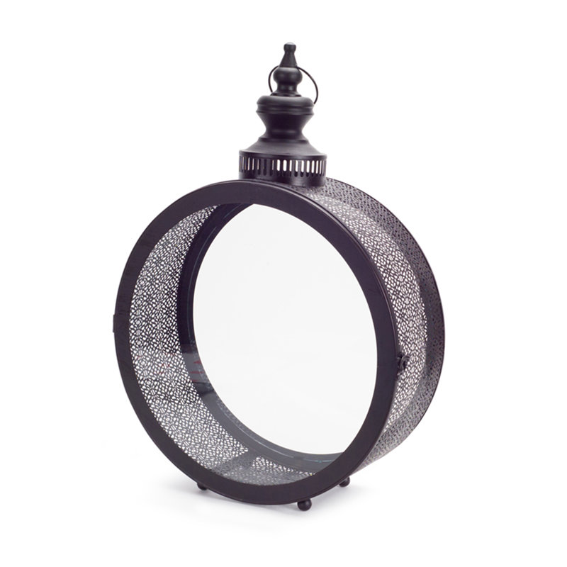 Tabletop Lantern, 22" H x 6" W x 16" D, Black