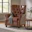 Fauteuil inclinable contemporain avec dossier capitonné et garniture cloutée