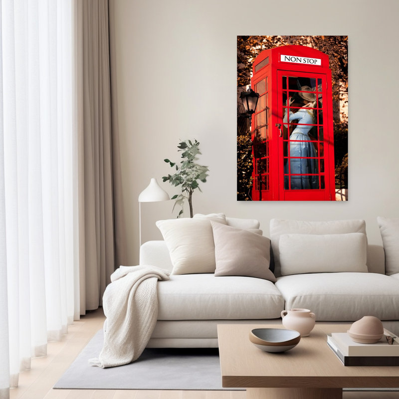 Shut Up And Kiss Me Retro Romantic Surreal Wall Art Print 1 Piece Wrapped Canvas Wall Art, 152.4cm H x 101.6cm W