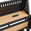 Structure de lit double pleine grandeur avec tablettes de rangement et panneau perforé, lit mezzanine en métal avec ports USB et lumières DEL, sécuritaire et robuste, naturel-1690633330-1690633340