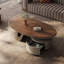 Table basse ovale en bois massif de luxe clair-109243397