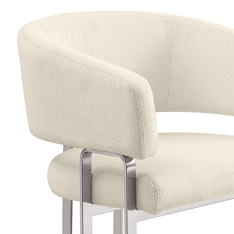 Ensemble de salle à manger Grand White, 72 po L x 40 po l (7 pièces), Crème, Argent argent