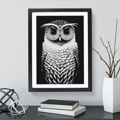Owl Monochrome - Framed Print
