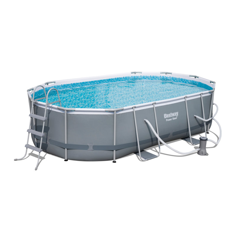 Steel Oval Frame Set Pool 193'' H x 120.1'' W x 32.2'' L