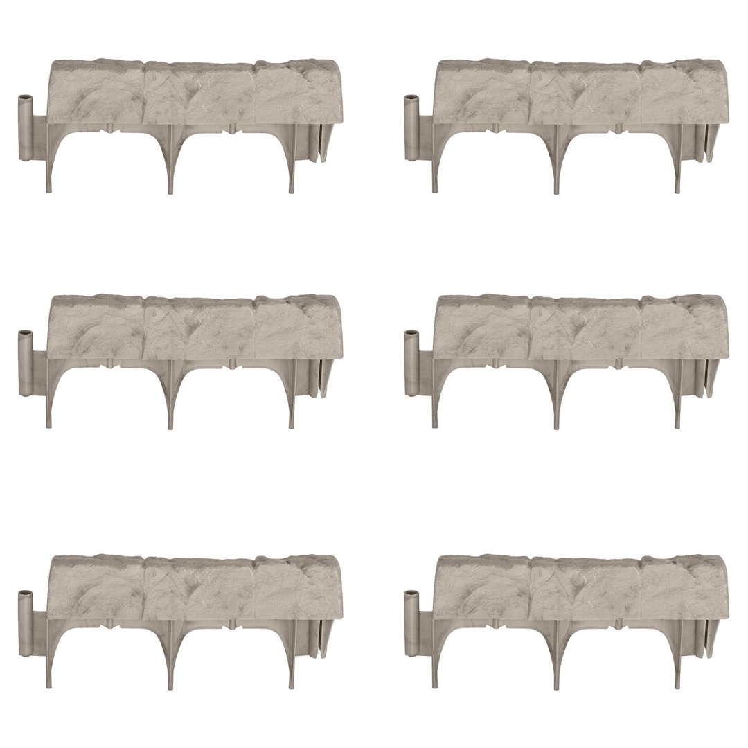 1.75'' H x 5.75'' W Gray Resin Lawn Edging (Set of 60) Suncast