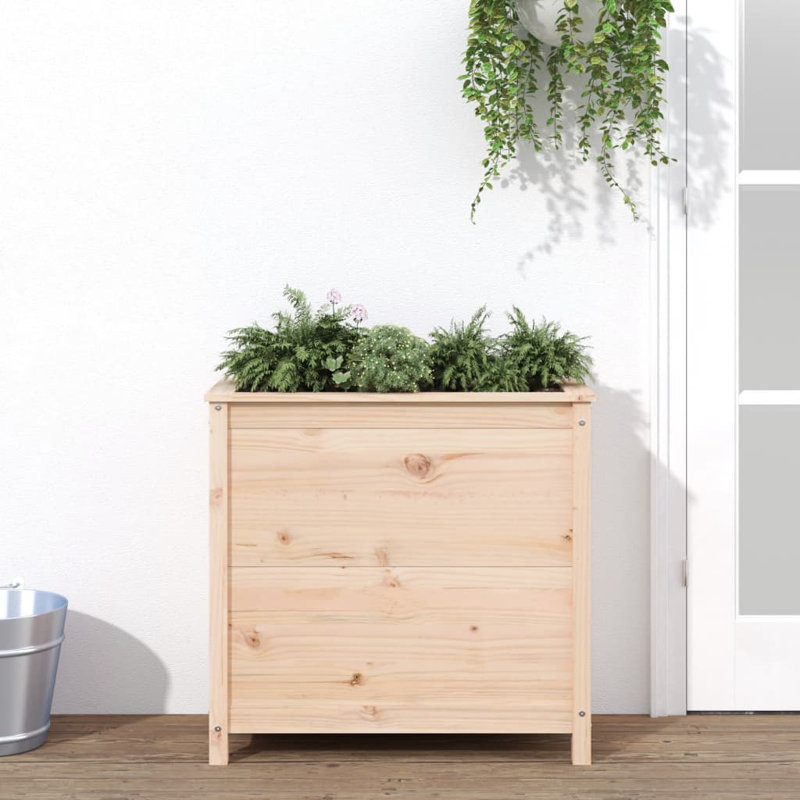 Blaguna Wood Pot Planter, Brown, 78cm H x 82.5cm W x 40cm D, Pine