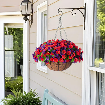 Fleurs artificielles suspendues dans un panier pour la décoration de jardin, plante suspendue pour patio