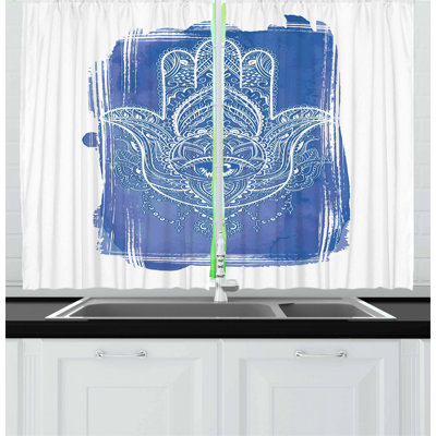 Floral Pointed Kitchen Curtain