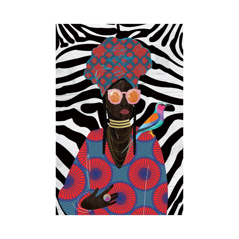 «Modern Turban Queen II» par Nikki Chu - reproduction, Toile tendue, H 12 po x l 8 po x P 0,75 po