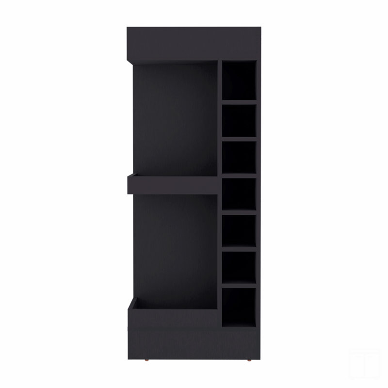 Bar, 16 tablettes, H 45,9 po x l 31,5 po x P 18,3 po, Noir