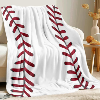 Sports-Themed Blanket, Soft and Skin-Friendly Baseball Throw Blanket as Kids' Gift, Suitable for Living Room, Bedroom, 50x60 inch