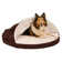 Wave Fur & Velvet Snuggle Cave Orthopedic Hooded Dog Bed