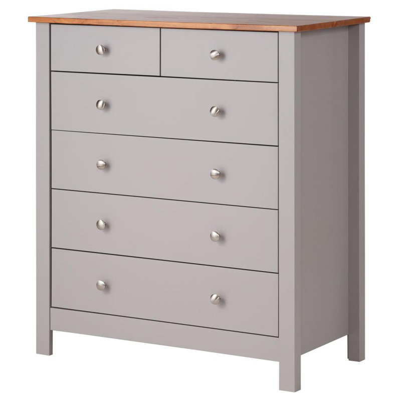 Commode 6 tiroirs l 31,54 po, Gris