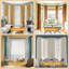 Black 1'' Bay Window Double Curtain Rod