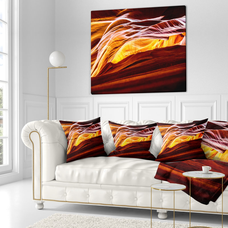Coussin Landscape Antelope Canyon, 18 po x 18 po, Coussin décoratif