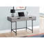 Bureau d'ordinateur, bureau personnel, ordinateur portable, tiroirs de rangement, L 48 po, bureau, stratifié gris, métal noir, contemporain-941429859