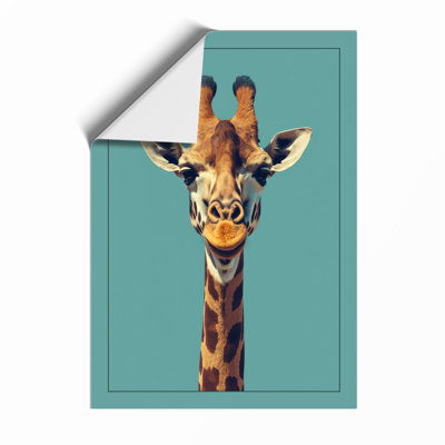 Giraffe Frontward Modern - Framed Print