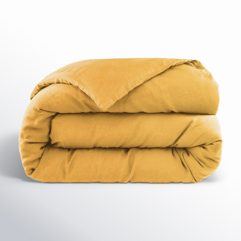100% French Linen Duvet Cover, Honey, Twin Duvet Cover