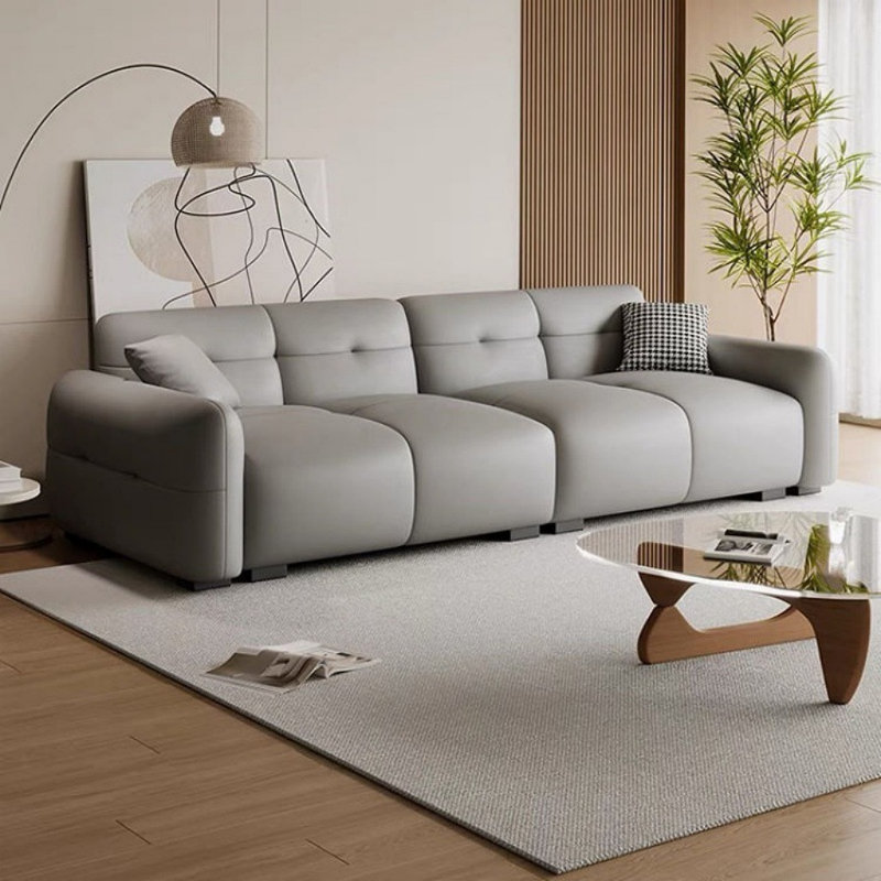 Modern Simple Style Living Room Sofa, 4, Gris clair, H 29,92 po x l 110,24 po x P 35,43 po