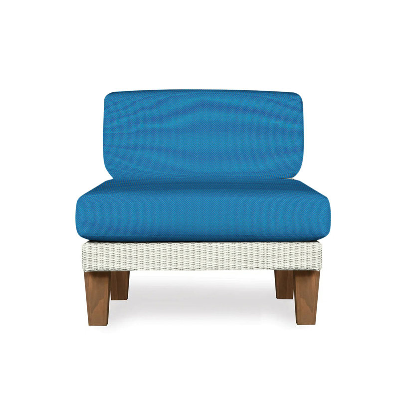 Catalina Outdoor Teak Lounge Chair, Rumba Stonewashed, Ivory