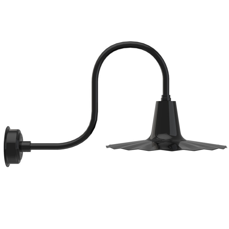 Luminaire de grange d’extérieur à del lris, H 7,5 po x l 20 po x P 20 po, Noir