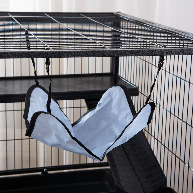 3 petites cages pour animaux de compagnie - construction métallique avec tablette, plateau propre sans effort, avantage roulant et paisible pour plusieurs créatures