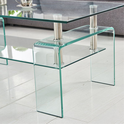 Table basse en verre trempé transparent
