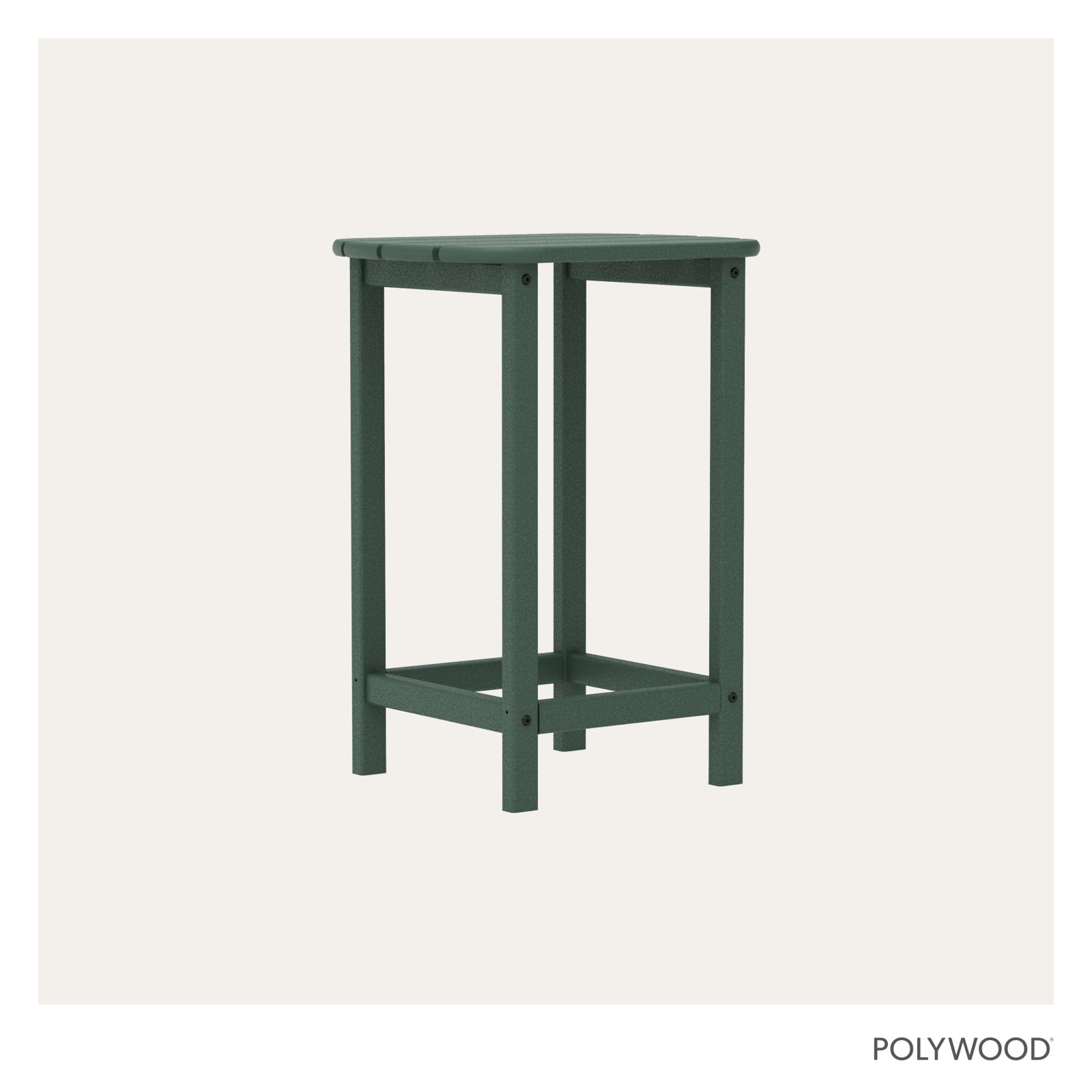 POLYWOOD® South Beach 19" Patio Side Table, Hunter Green