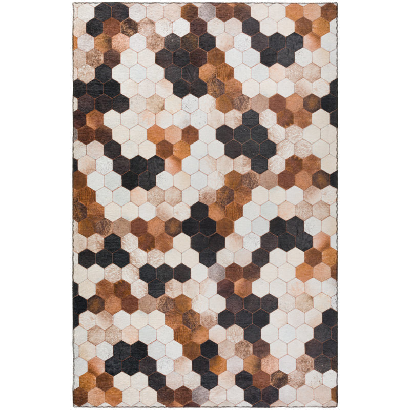 Eliza-Mae Chenille Patchwork Indoor / Outdoor Rug, Rectangle 1'8" x 2'6"