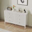 Commode à 6 tiroirs cannelés - commode de 47 po de largeur pour le salon de la chambre à coucher-1487749068