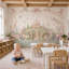 Décoration murale amovible de jardin féerique en forme de château aquarelle-357937754-357937753