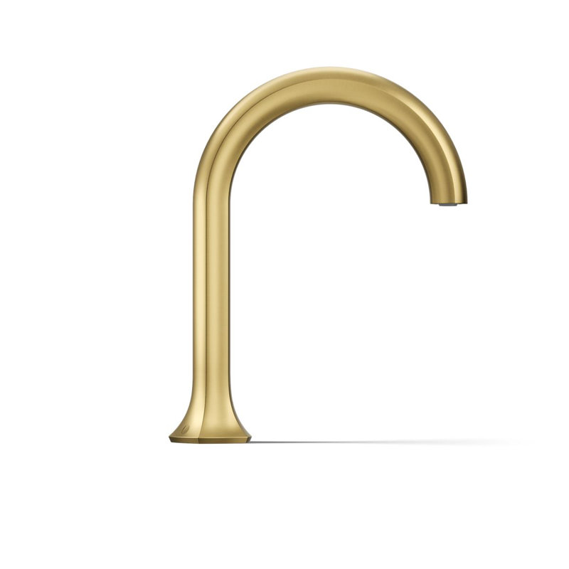Occasion Deck-Mount Bath Spout With Cane Design, Vibrant Brushed Moderne Brass