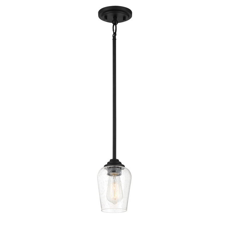 Arbra Glass Semi Flush Mount, Coal, Clear