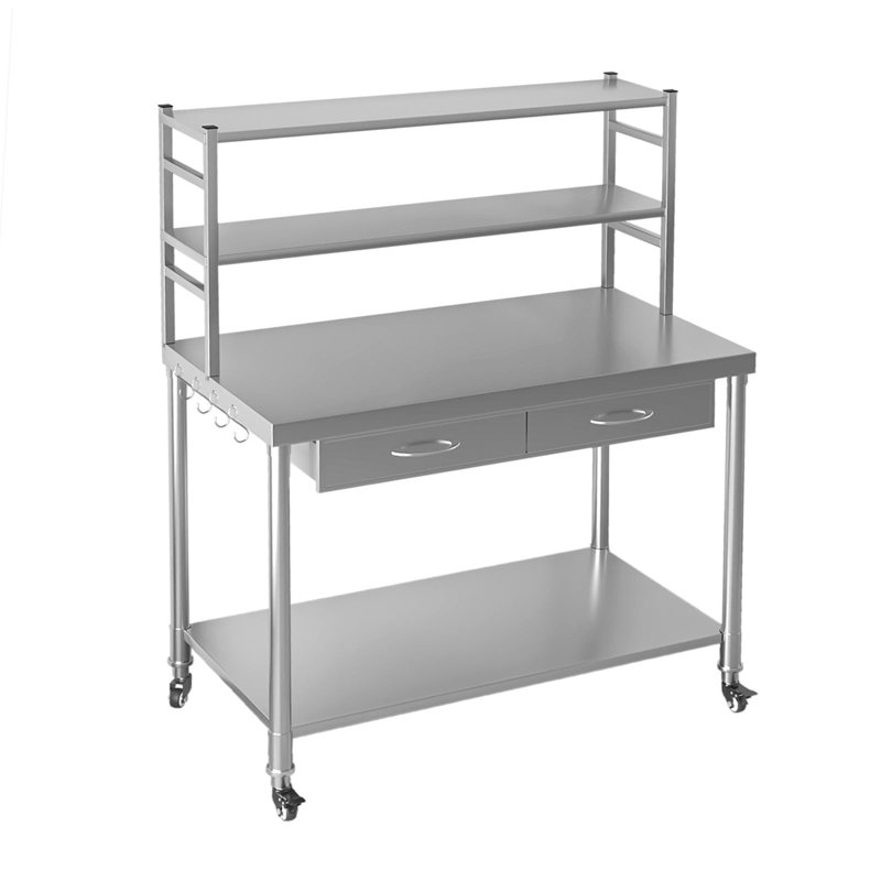 Blue Elephant Modern & Contemporary Stainless Steel 121.9cm L x 61cm W x 138.4cm H Adjustable Work Table
