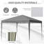 Shellie 3 x 3M Garden Pop Up Gazebo Height Adjustable Marquee Tent, Grey