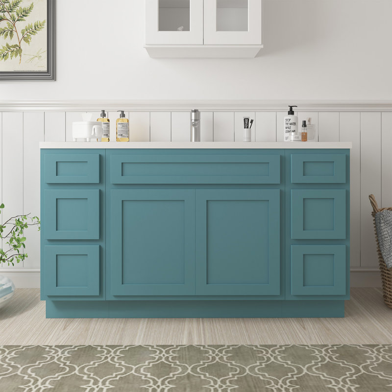 57'' Single Bathroom Vanity Base Only, Teal