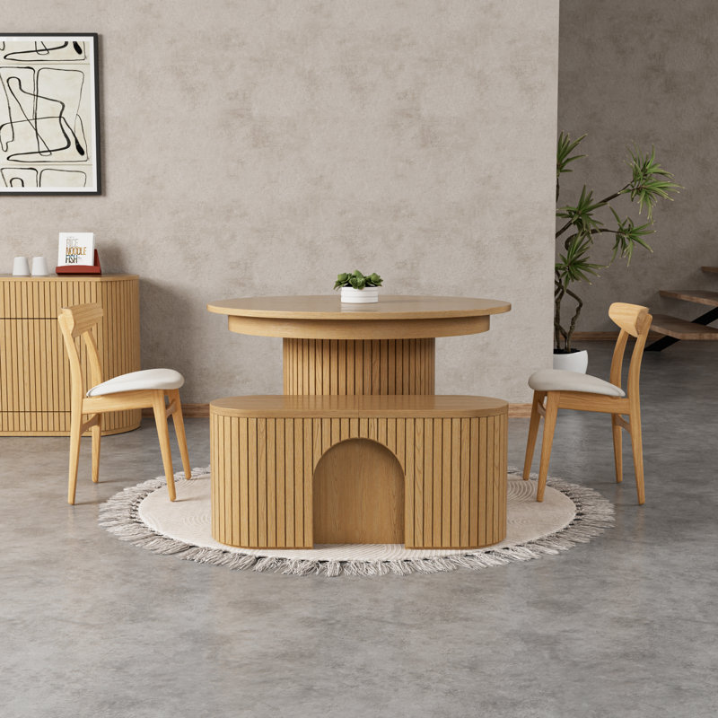 Bachman 2-Piece Extendable  Dining Table Set  With Dining Table and Bench