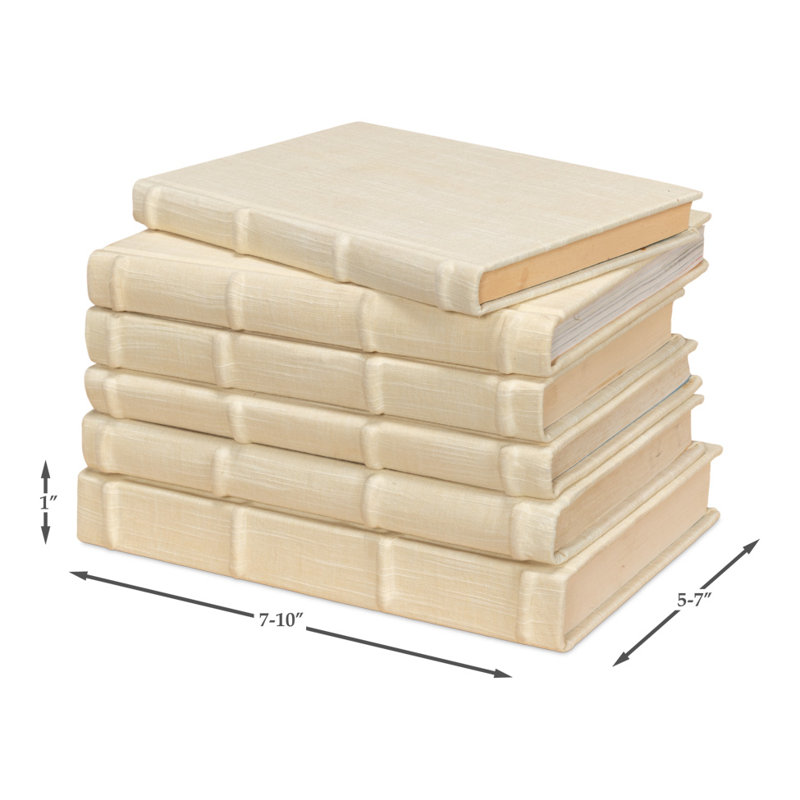 Eru 12 Piece Decorative Book Set, Ivory