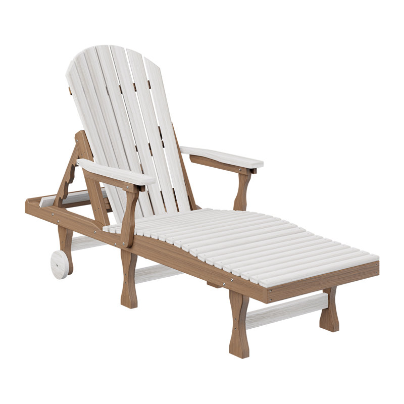 Berlin Gardens Comfo Back Chaise Lounge, Seashell Top/Antique Mahogany Base