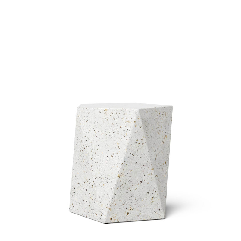 Kelson Accent Stool, Ivory Terrazo